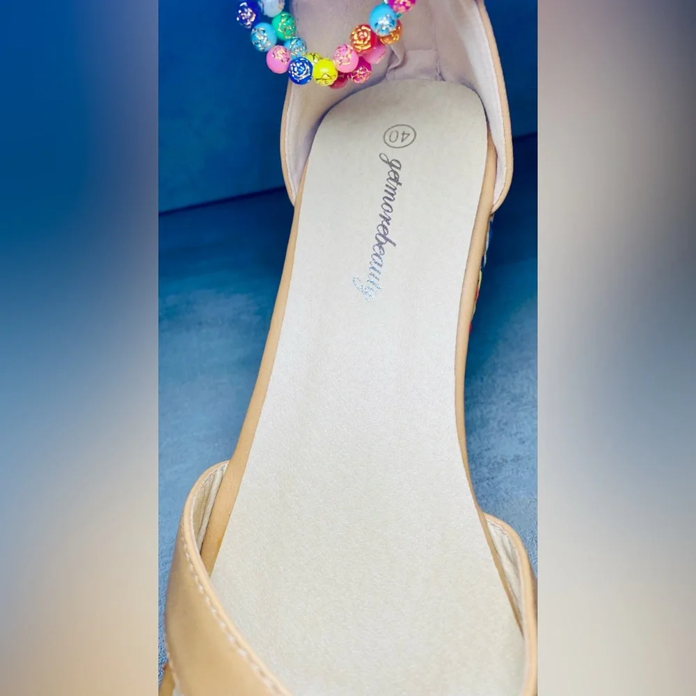 Get More Beauty Hobo Platform Wedges with Beads Across The Top‎ Size 9